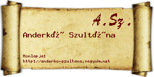 Anderkó Szultána névjegykártya